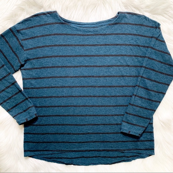 SOLD-Eileen Fisher Organic Cotton Striped Tee - Picture 5 of 8